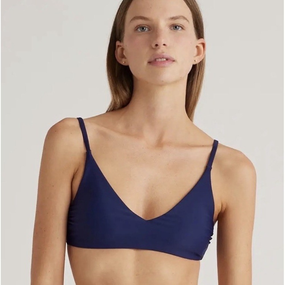 Quince Swim Bikini Top Navy Blue Large Italian Beach Resort Outdoors
